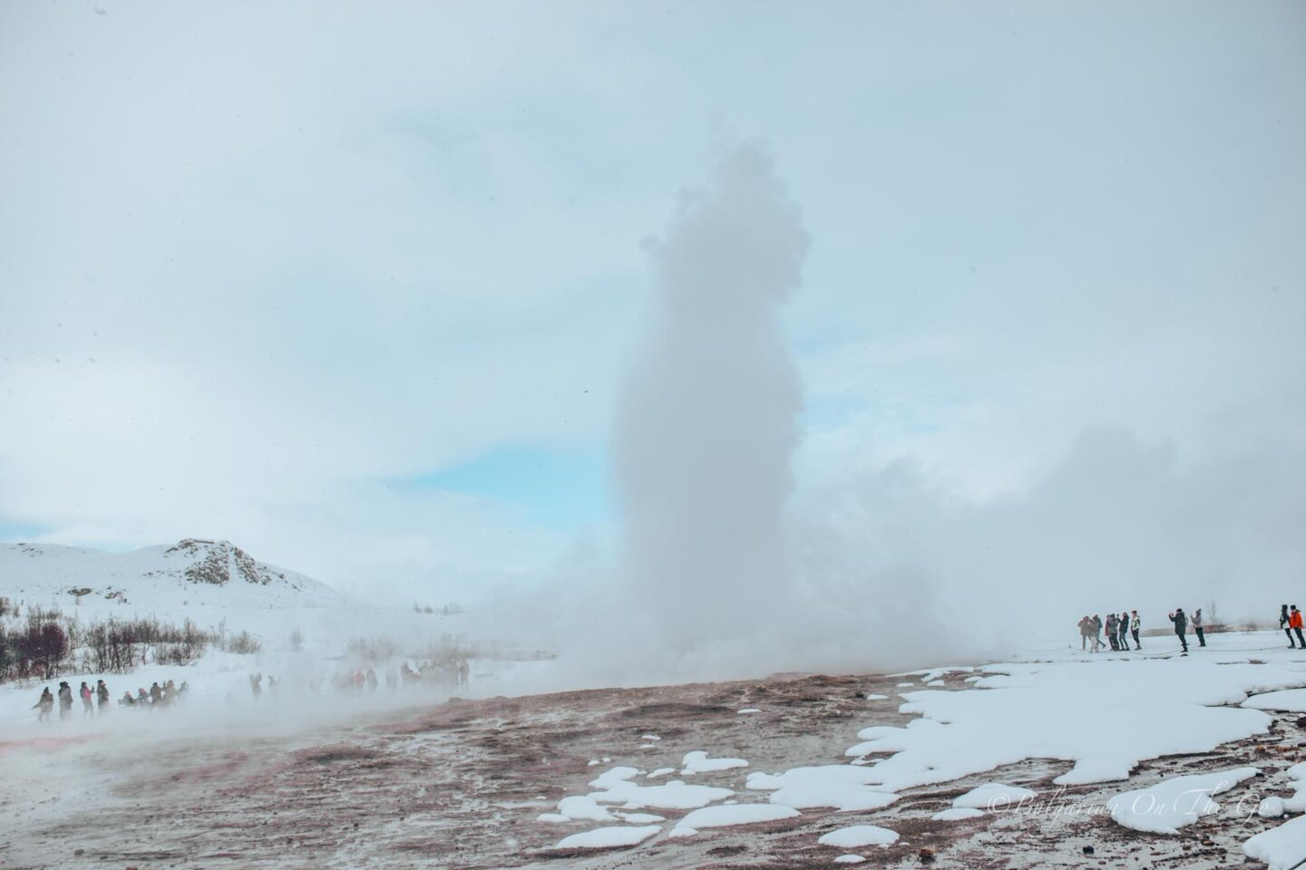 Strokkur geyser errupting in Iceland