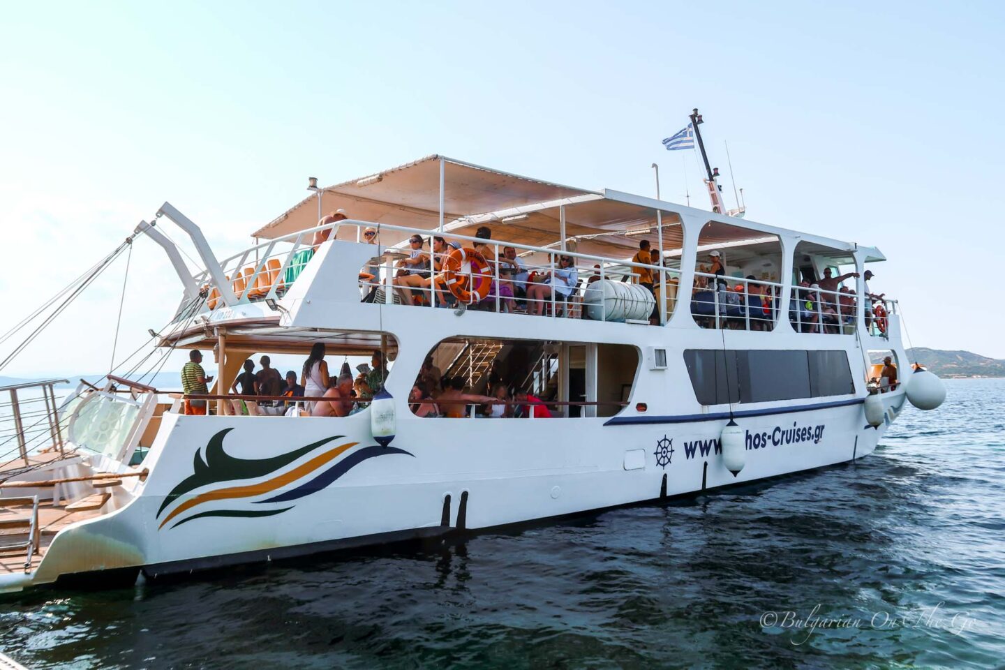 Корабче на Athos Cruises до Остров Амулиани, Атон, Халкидики